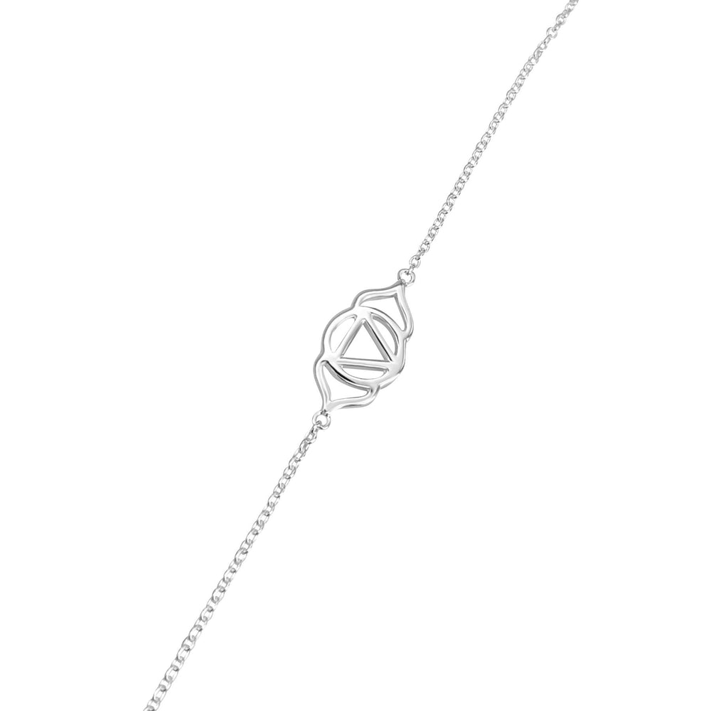
                  
                    Sterling SIlver Cut-Out Third Eye Chakra Thin Cable Chain Bracelet
                  
                