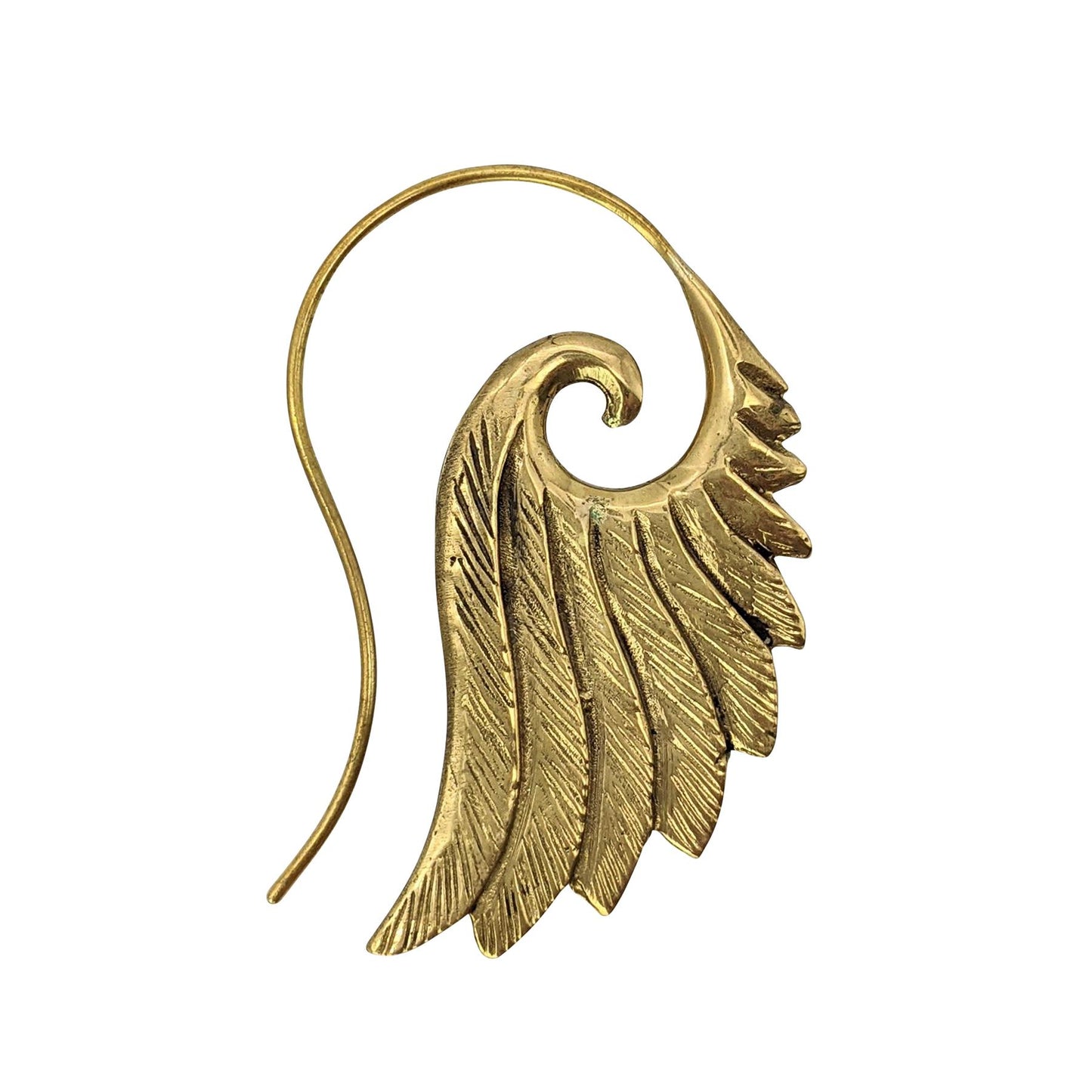 
                  
                    Gold Brass Bohemian Grecian Style Spiral Angel Wing Threader Earrings
                  
                