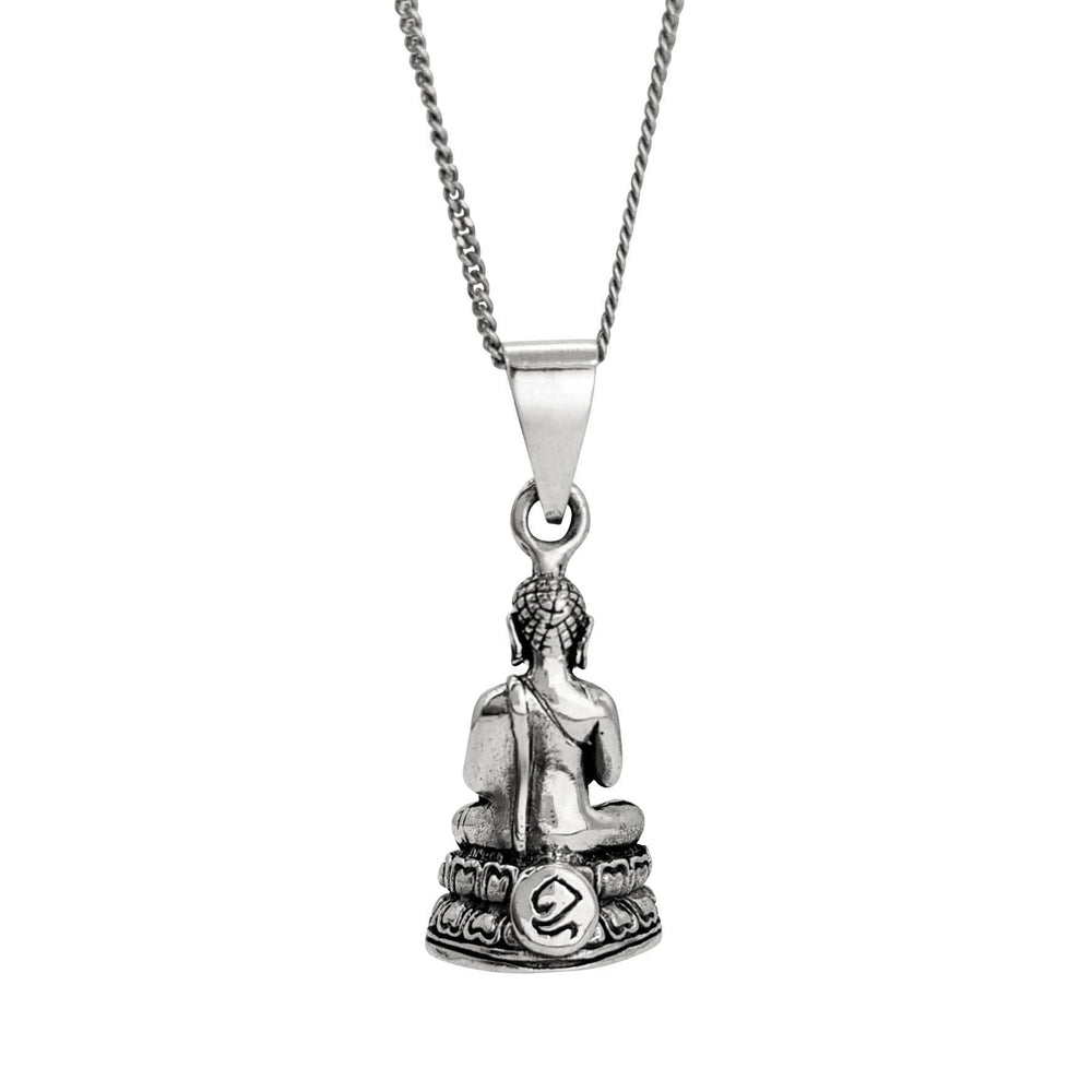 
                  
                    Sterling Silver Meditation Detailed Protection Buddha Pendant Necklace
                  
                
