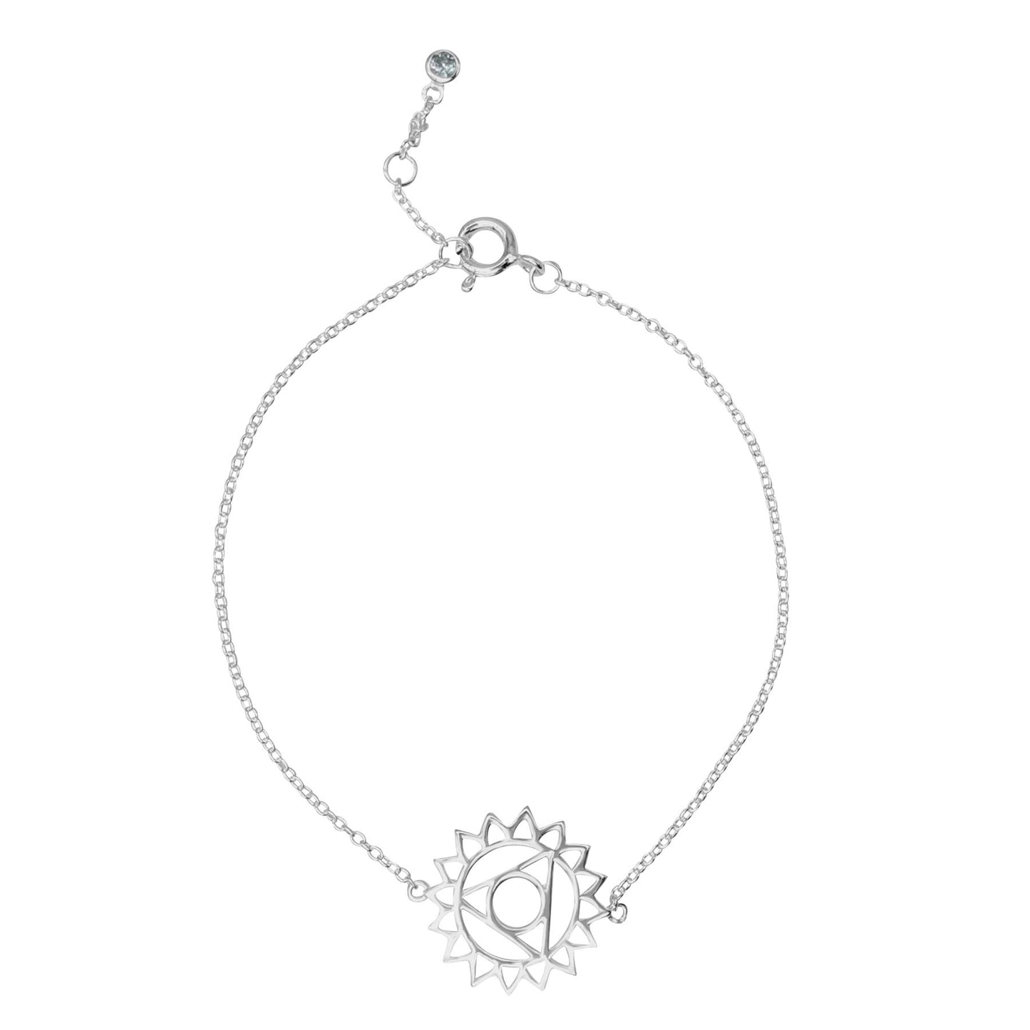 
                  
                    Sterling Silver Cut-Out Throat Chakra Thin Cable Chain Bracelet
                  
                